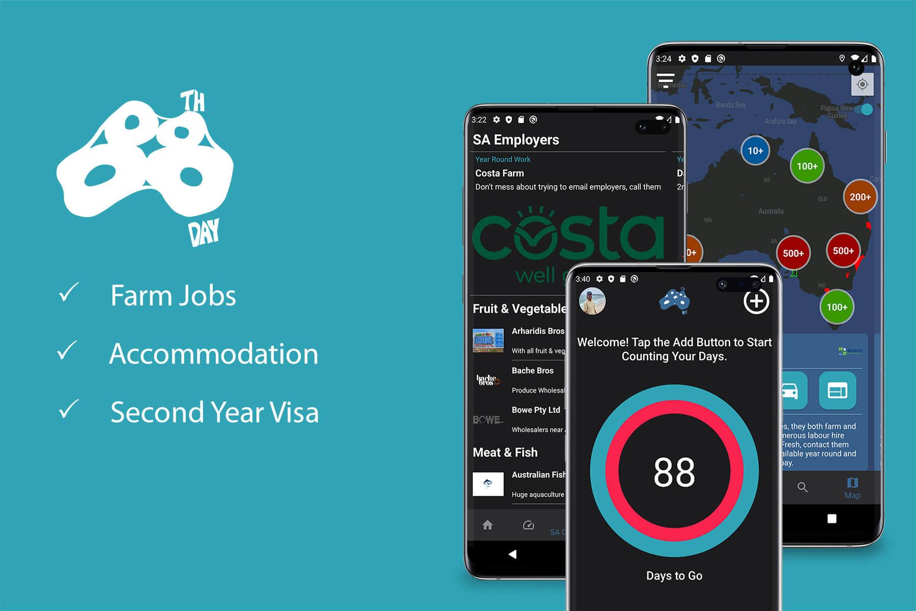 Advertisement showing an 88-day calculator tool for backpackers